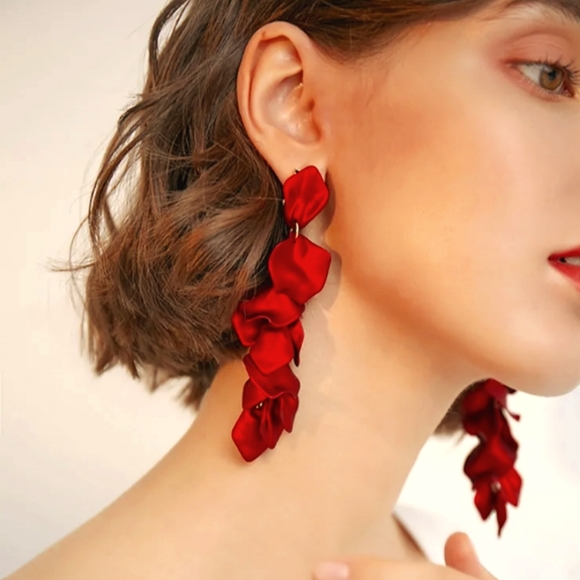Nilcashopper Boutique Jewelry - Fashion Rose Petal Long Earrings